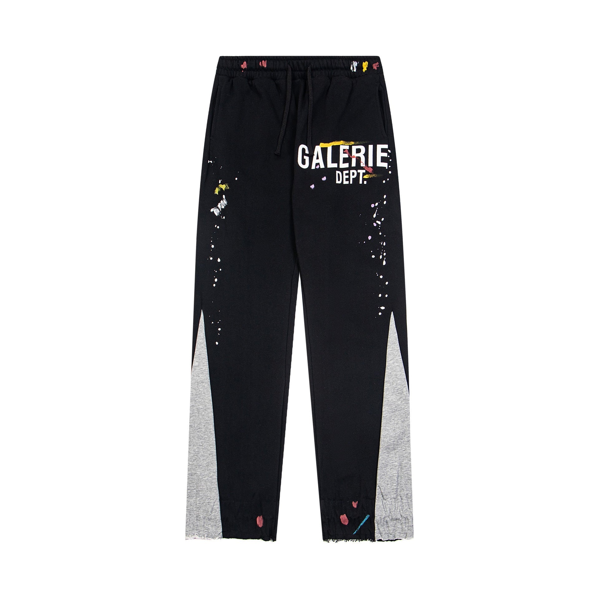 Gallery Dept Black Contrast Side Panel Logo Print Flare Sweatpants