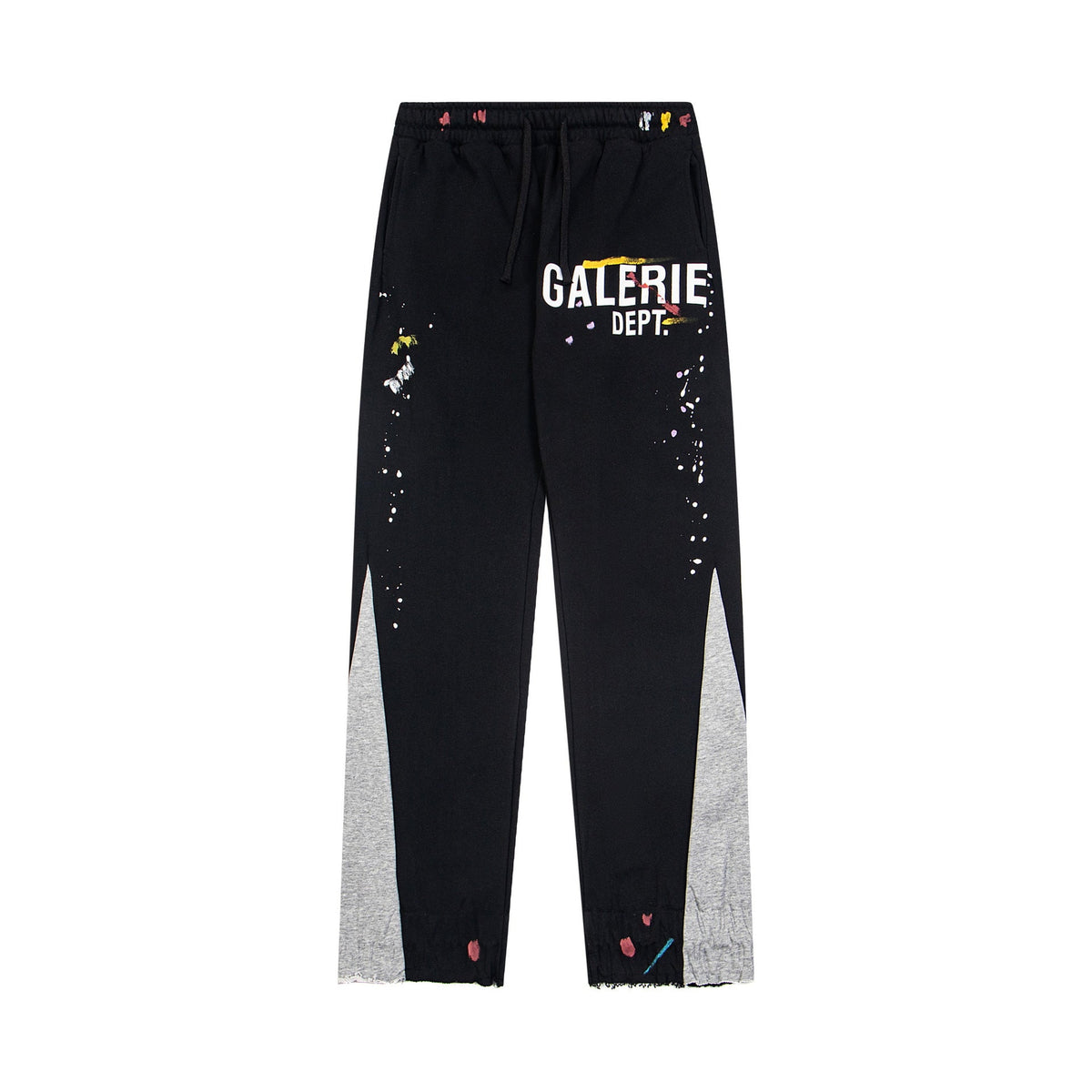 Gallery Dept Black Contrast Side Panel Logo Print Flare Sweatpants