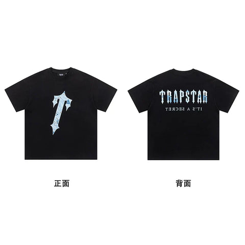 Trapstar short-sleeved T-shirt summer 2025 new letter print men and women casual loose round neck European and American trendy ins (17)