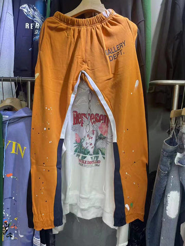 Gallery Dept Ginger Paint Splatter Patchwork Flare Sweatpants