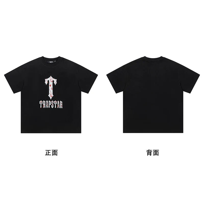 Trapstar short-sleeved T-shirt summer 2025 new letter print men and women casual loose round neck European and American trendy ins (39)