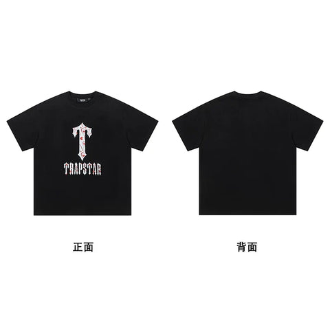 Trapstar short-sleeved T-shirt summer 2025 new letter print men and women casual loose round neck European and American trendy ins (39)