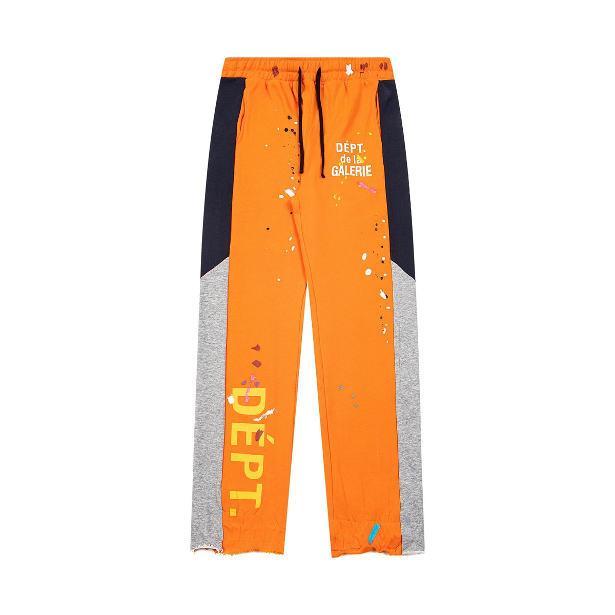 Gallery Dept Orange Frayed Hem Logo Splatter Flare