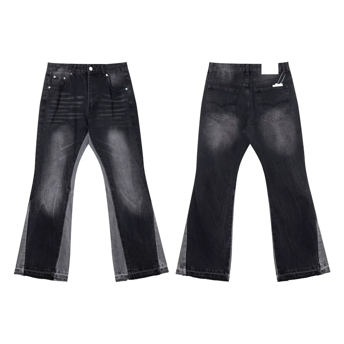 Gallery Dept Black‑Mesh Splice Flare Jeans