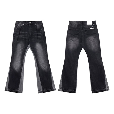 Gallery Dept Black‑Mesh Splice Flare Jeans