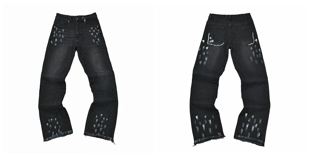 Gallery Dept Black Paint Splatter Denim Jeans