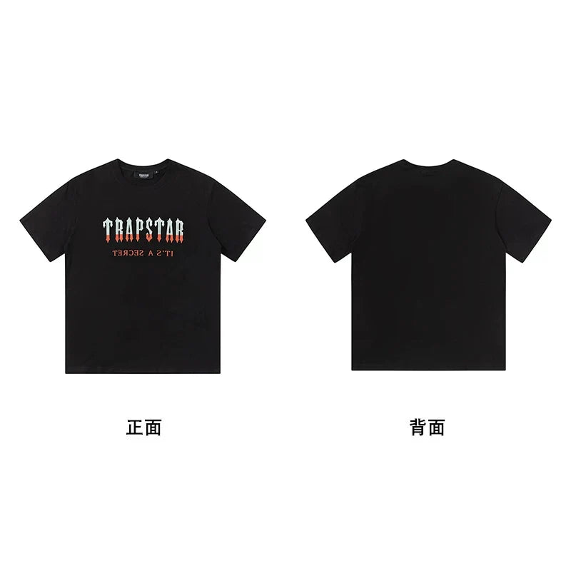 Trapstar short-sleeved T-shirt summer 2025 new letter print men and women casual loose round neck European and American trendy ins (14)