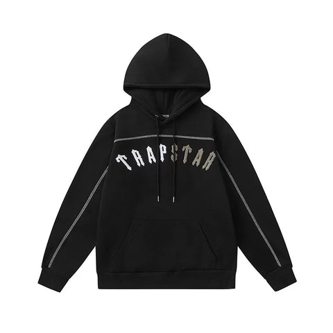Trapstar autumn and winter casual sports suit hooded sweatshirt pants pullover simple letter drawstring top pants (39)