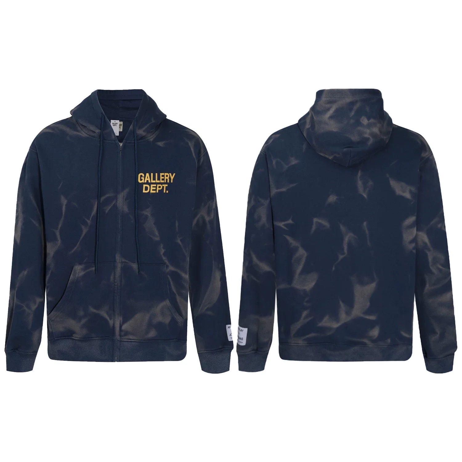 GALLERY DEPT TIE DYE ZIP UP HOODIE NAVY