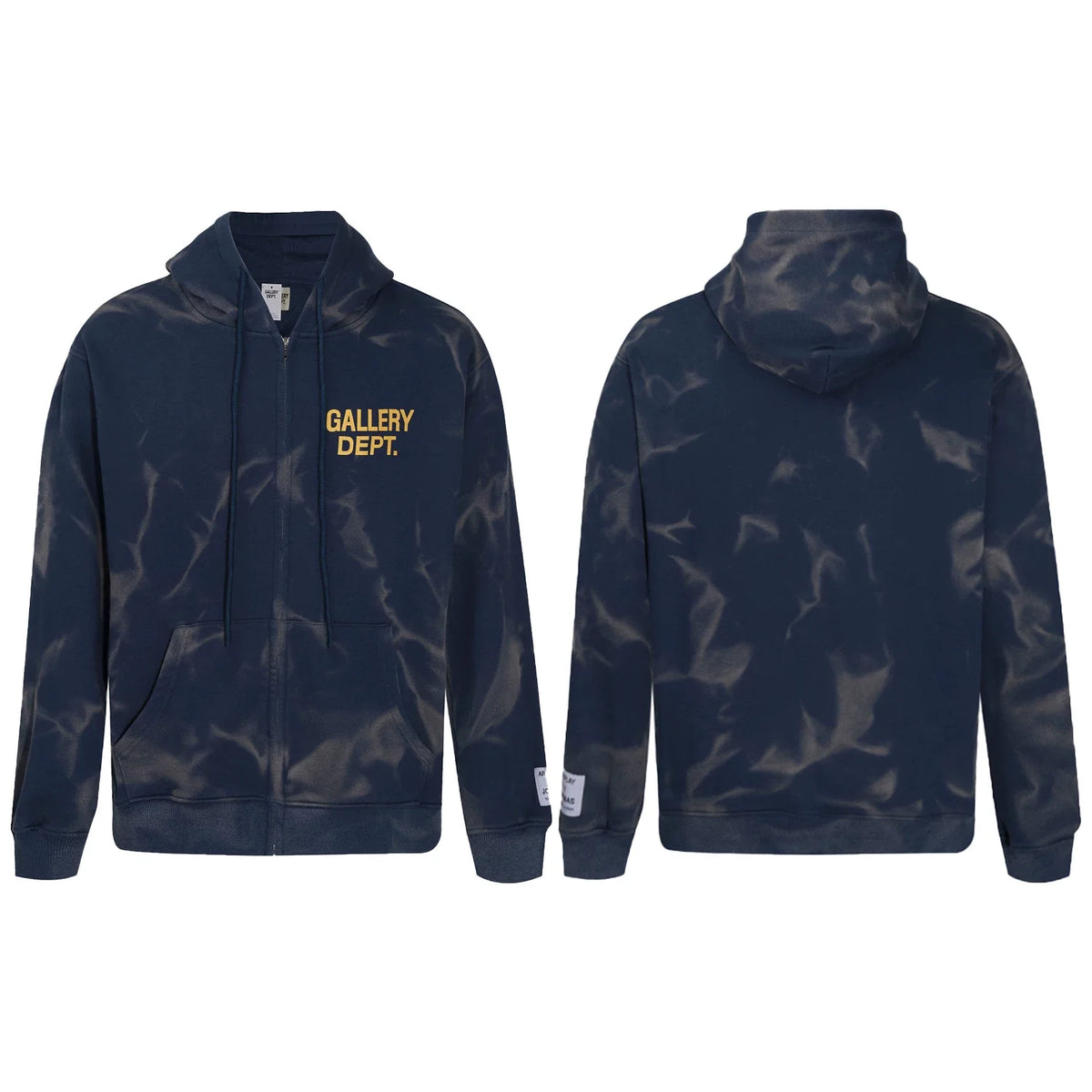 GALLERY DEPT TIE DYE ZIP UP HOODIE NAVY