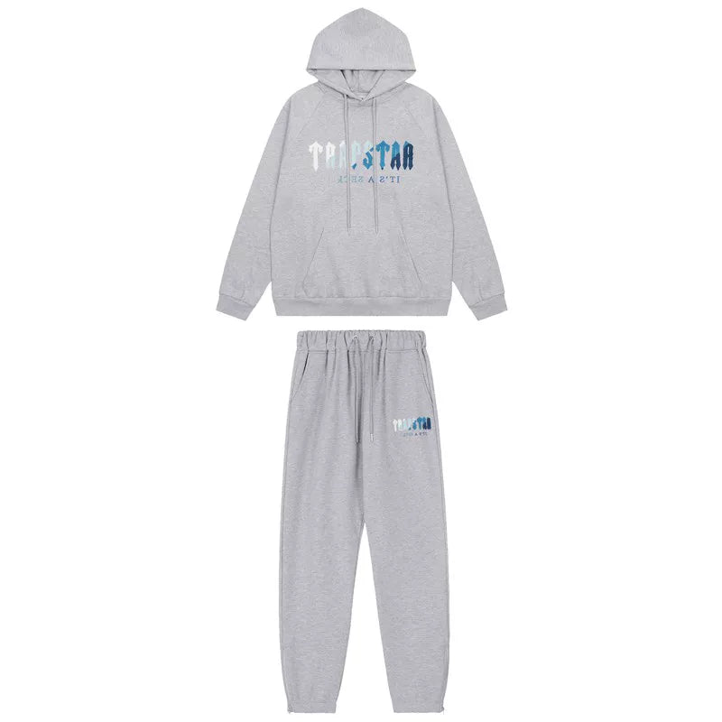 American tide trapstar blue gray tiger head gradient towel embroidered men's and female couple sweater trousers casual set (21)