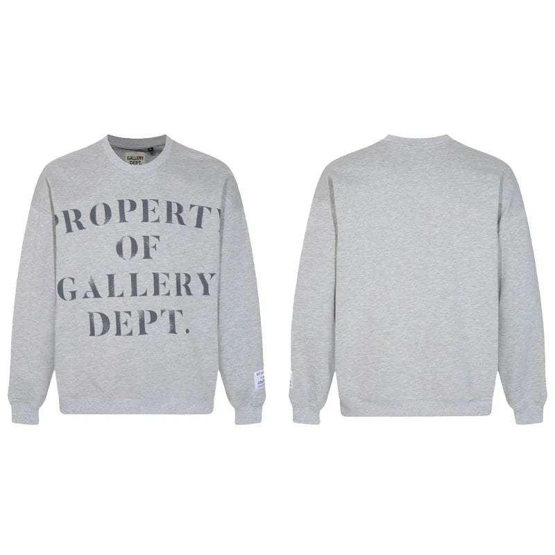 GALLERY DEPT PROPERTY OF CREWNECK SWEATSHIRT HEATHER GREY