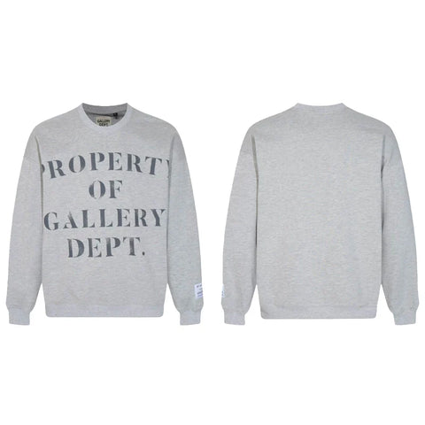 GALLERY DEPT PROPERTY OF CREWNECK SWEATSHIRT HEATHER GREY