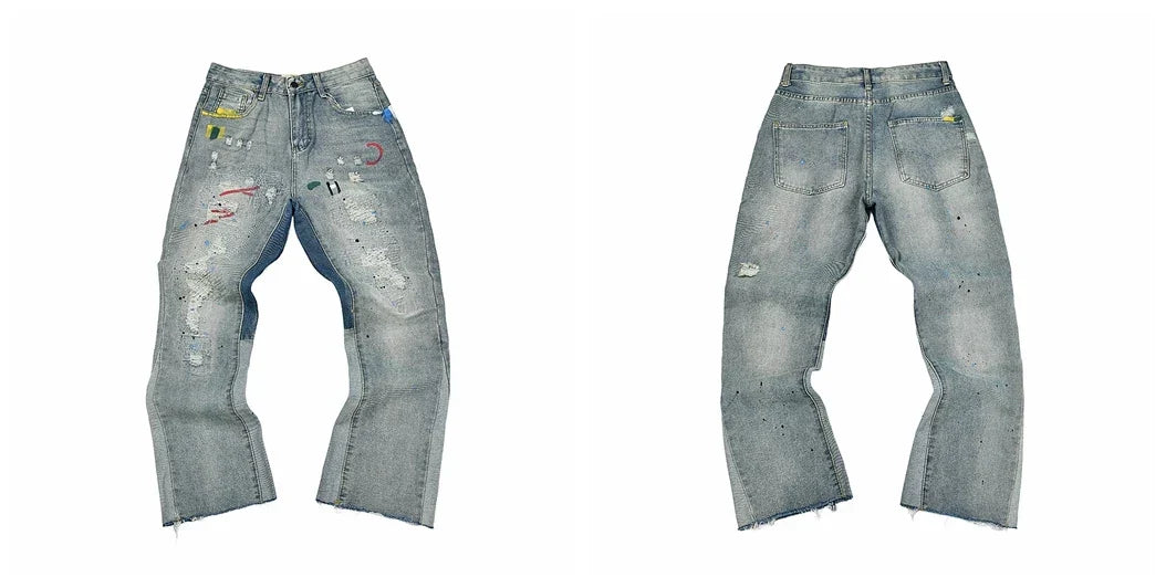 Gallery Dept Paint Splatter Distressed Jeans