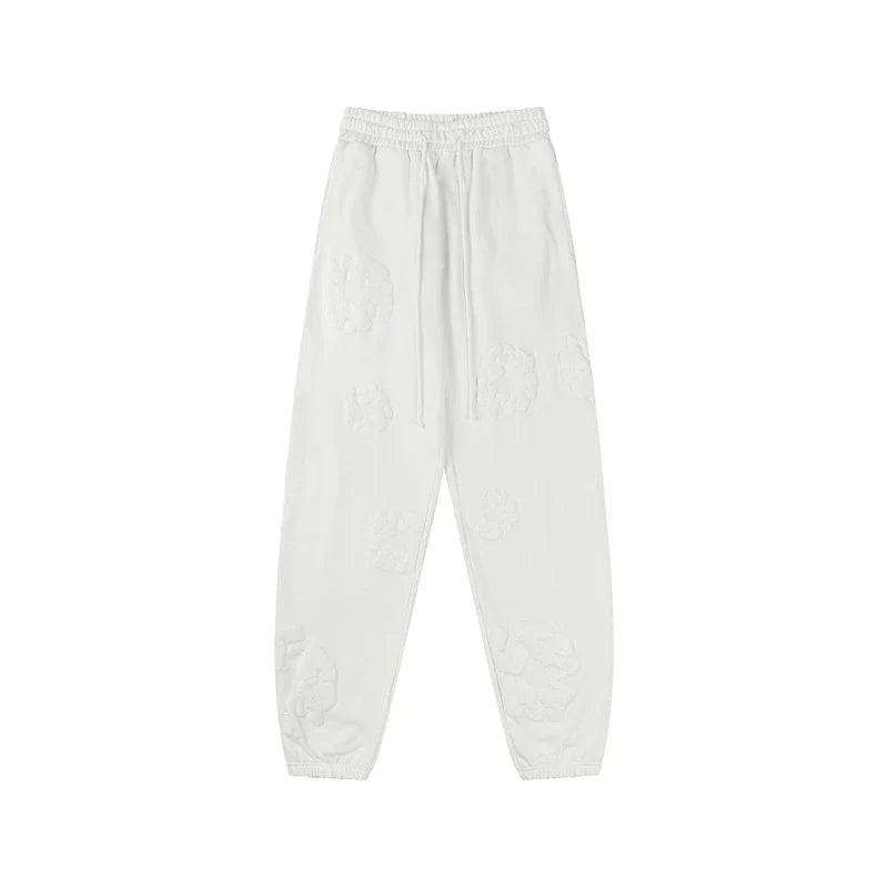 Denim Tears Kapok Embossed Print Jogger Pants Off White Streetwear Trousers