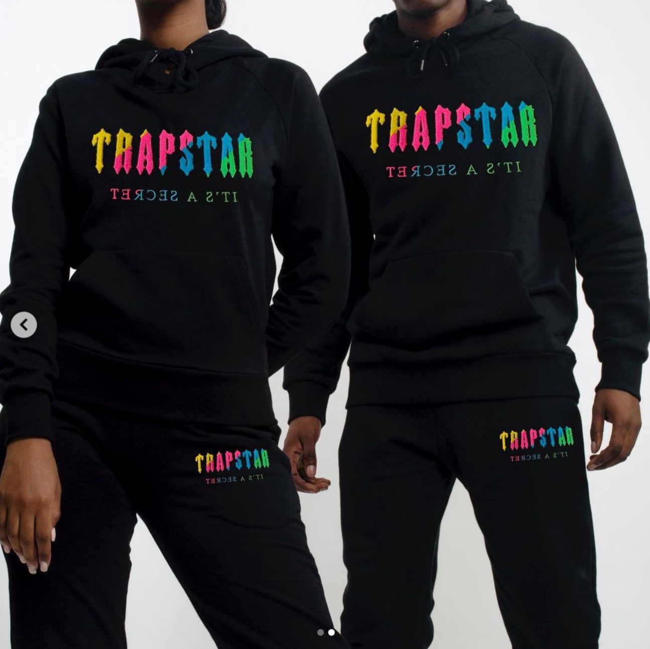 Trapstar niche trendy brand sweatshirt trousers sports leisure suit men and women couple autumn and winter plus velvet letter embroidery (2)