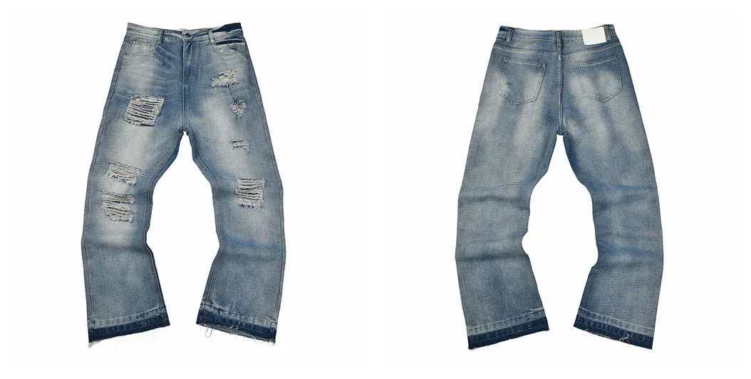 Gallery Dept Partial Ripped Light‑Wash Jeans