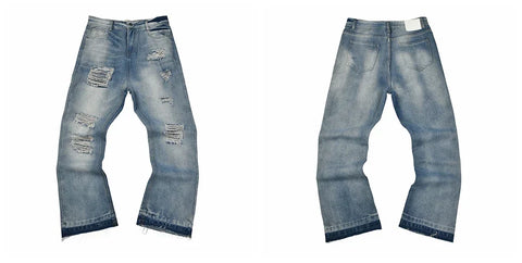 Gallery Dept Partial Ripped Light‑Wash Jeans