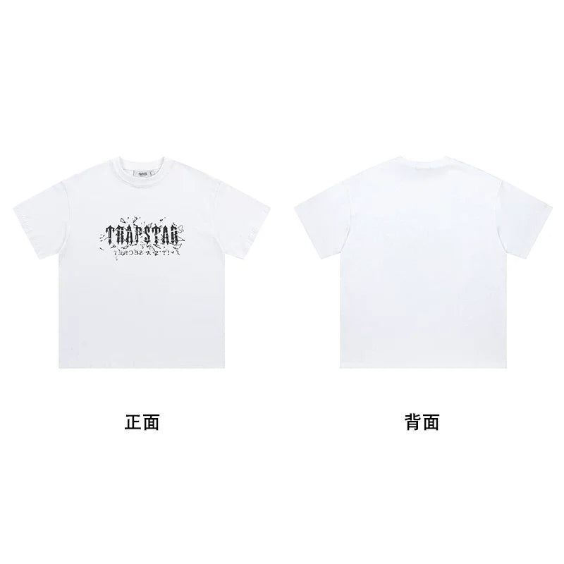 Trapstar short-sleeved T-shirt summer 2025 new letter print men and women casual loose round neck European and American trendy ins (33)