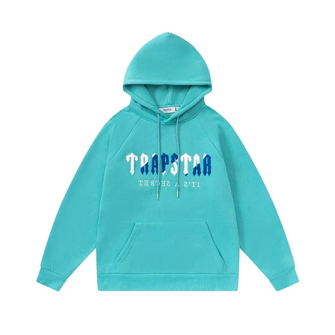 Trapstar niche trendy brand sweatshirt trousers sports leisure suit men and women couple autumn and winter plus velvet letter embroidery (44)