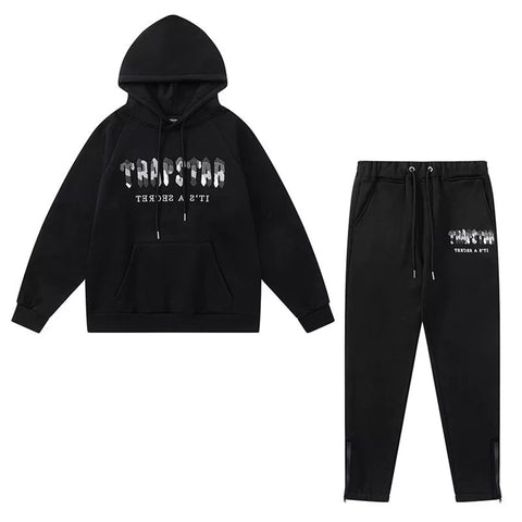 American tide trapstar blue gray tiger head gradient towel embroidered men's and female couple sweater trousers casual set (18)