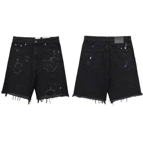 GALLERY DEPT DISTRESSED PAINT SPLATTER DENIM SHORTS