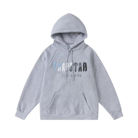 Trapstar autumn and winter casual sports suit hooded sweatshirt pants pullover simple letter drawstring top pants (11)