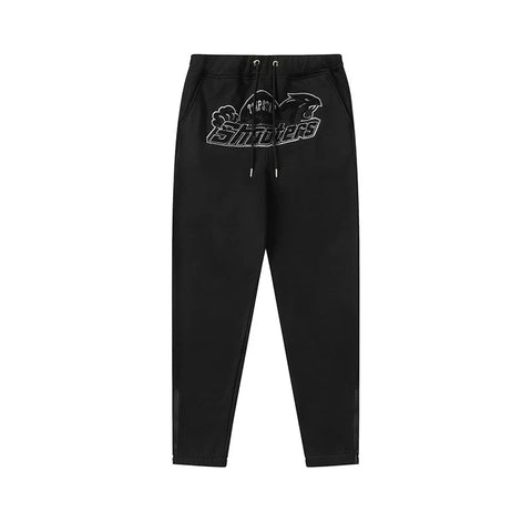 Trapstar autumn and winter casual sports suit hooded sweatshirt pants pullover simple letter drawstring top pants (43)