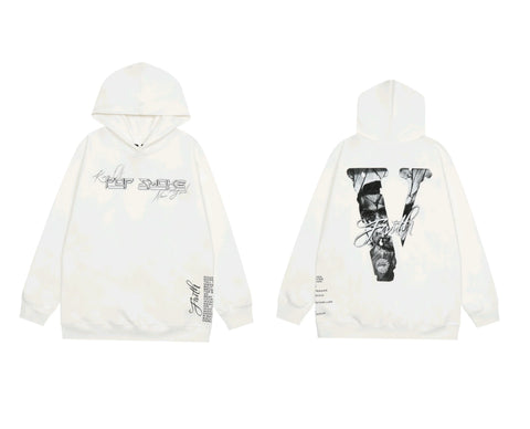 Vlone x Pop Smoke "Faith" Tribute Graphic Hoodie - White