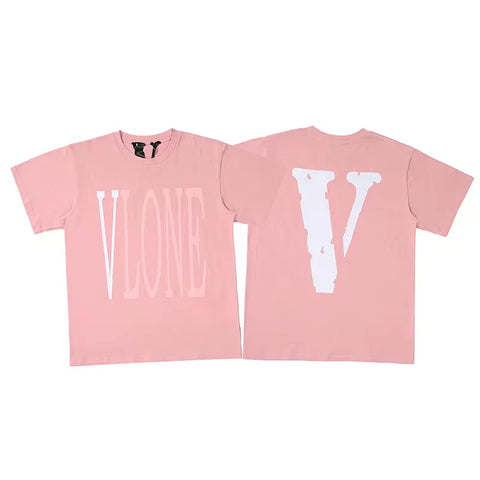 Vlone Classic Logo Graphic T-Shirt - Pink/White