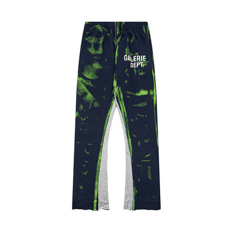 Gallery Dept Navy Green Tie Dye Flare Sweatpants