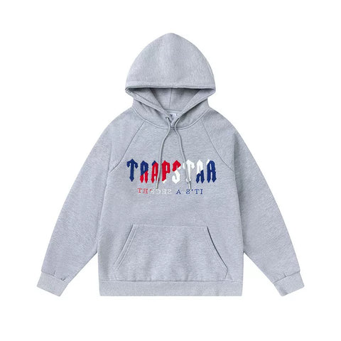 Trapstar autumn and winter casual sports suit hooded sweatshirt pants pullover simple letter drawstring top pants (6)
