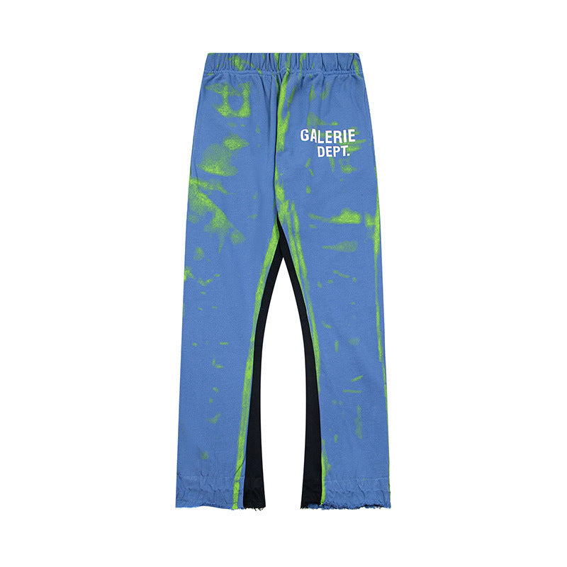 Gallery Dept Denim Blue Green Tie Dye Flare Sweatpants