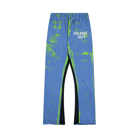 Gallery Dept Denim Blue Green Tie Dye Flare Sweatpants