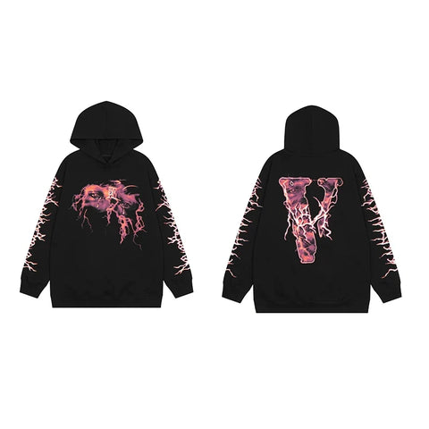 Vlone Lava Graphic Hoodie - Black/Pink