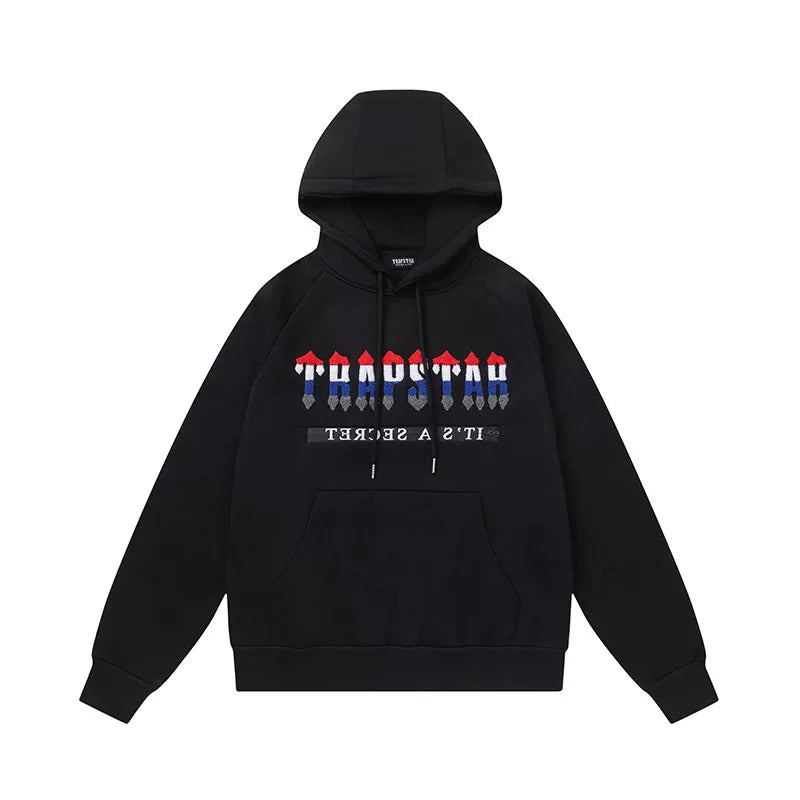 Trapstar autumn and winter casual sports suit hooded sweatshirt pants pullover simple letter drawstring top pants (51)
