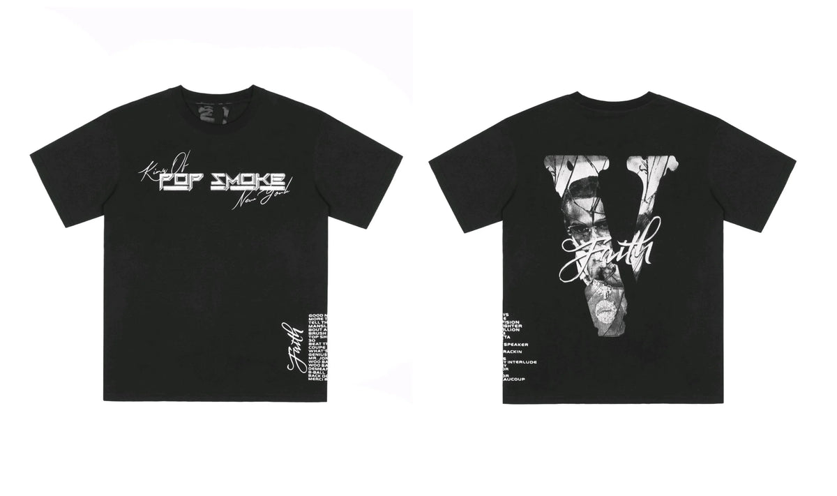 Vlone x Pop Smoke Tribute Portrait Graphic T-Shirt - Black