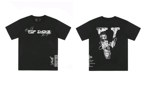 Vlone x Pop Smoke Tribute Portrait Graphic T-Shirt - Black