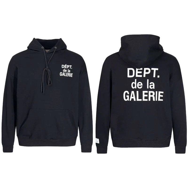 GALLERY DEPT DEPT DE LA GALERIE GOLD LOGO HOODIE BLACK