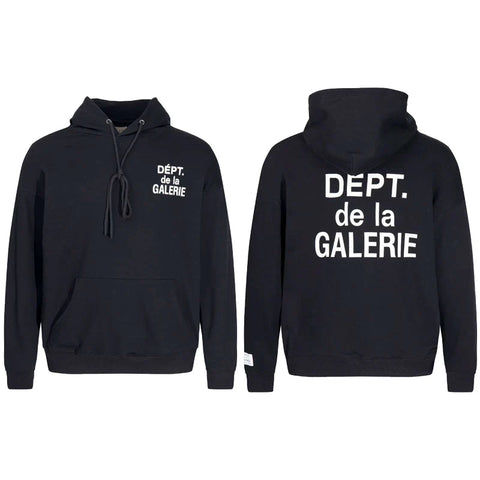GALLERY DEPT DEPT DE LA GALERIE GOLD LOGO HOODIE BLACK
