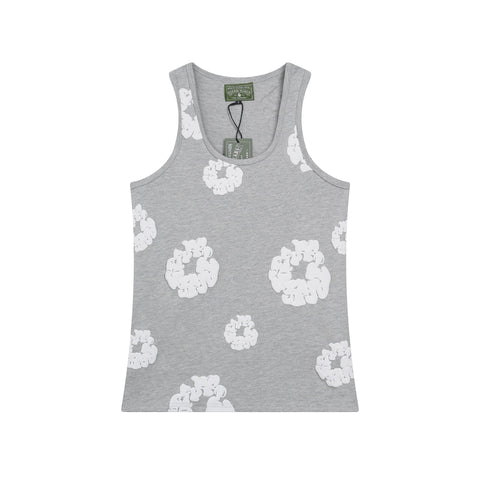 Denim Tears Grey Floral Print Slim Fit Ribbed Tank Top
