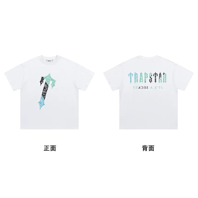 Trapstar short-sleeved T-shirt summer 2025 new letter print men and women casual loose round neck European and American trendy ins (15)