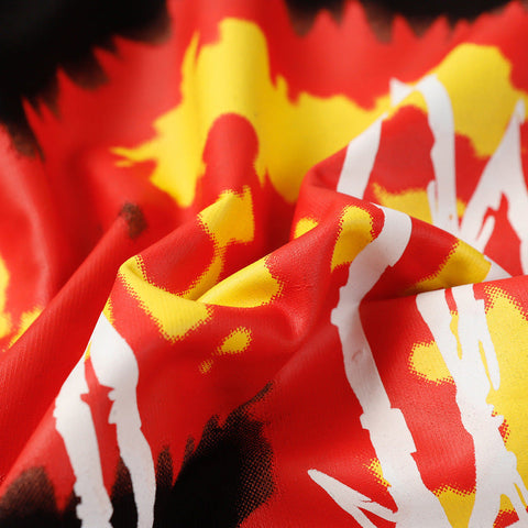 Denim Tears Black Oversized Red-Yellow Fire Flower Graphic Short Sleeve T-Shirt