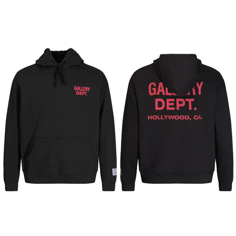GALLERY DEPT HOLLYWOOD CA GOLD LOGO HOODIE BLACK