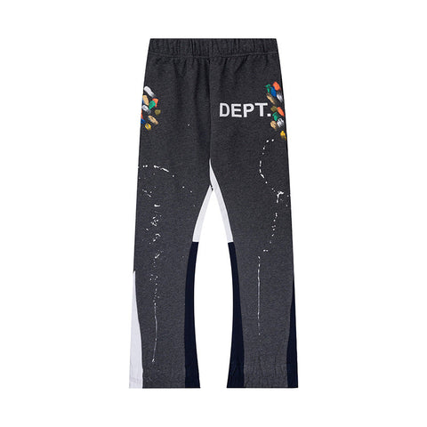 Gallery Dept Heather Grey Hand Drawn Splatter Inset Flare Sweatpants