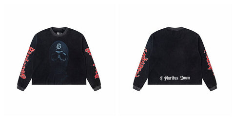 Godspeed "E Pluribus Unum" Balaclava Skull Graphic Black Long Sleeve Tee