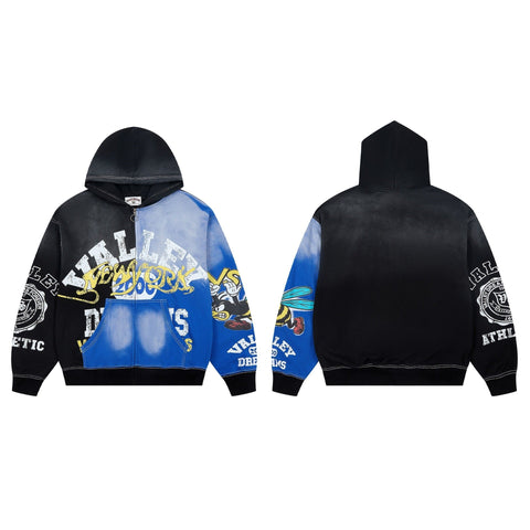 Vale Forever Valley New York Bee Vintage Full-Zip Hoodie