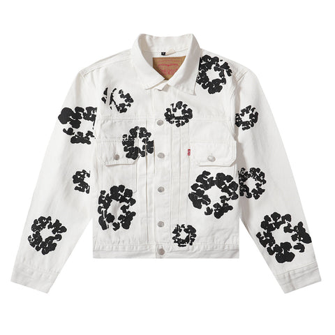 Denim Tears All‑Over Black Floral Print Streetwear Jacket