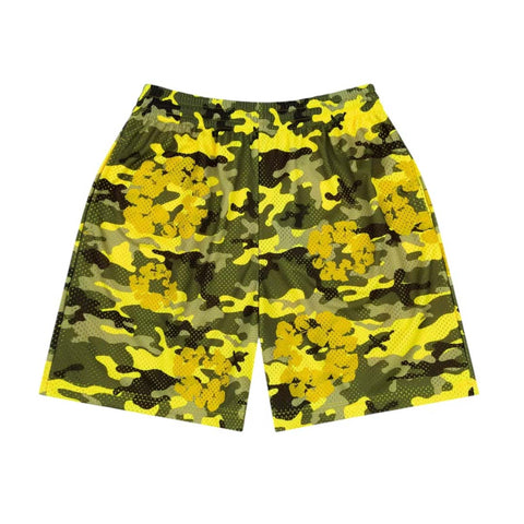 Denim Tears Camo Cotton Wreath Mesh Shorts Yellow